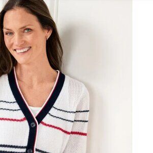 Talbots Stripe V-neck Cardigan - NWT